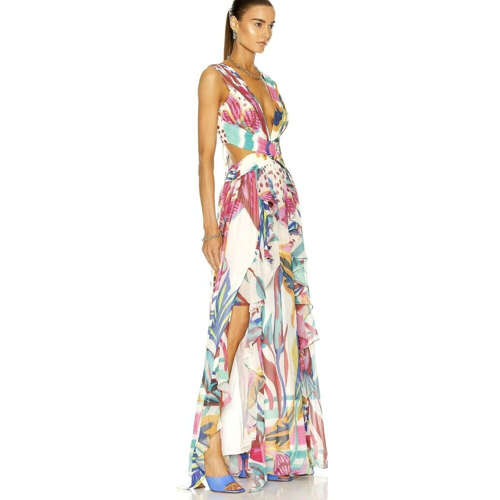 PatBo $850 Plunging Maxi Dress Cutout Formal Maxi Dress Gown Sz 2 NWT - Picture 2 of 10